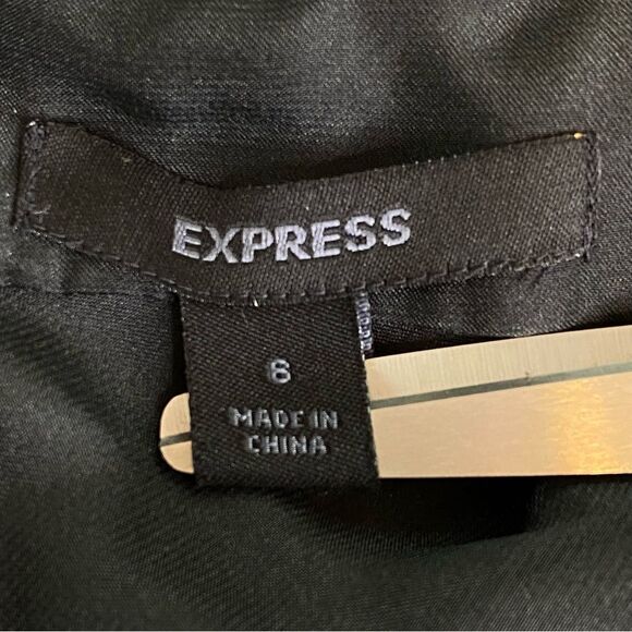 Express Black %100 Silk Halter Top Cocktail Dress Size 6 - Picture 10 of 14